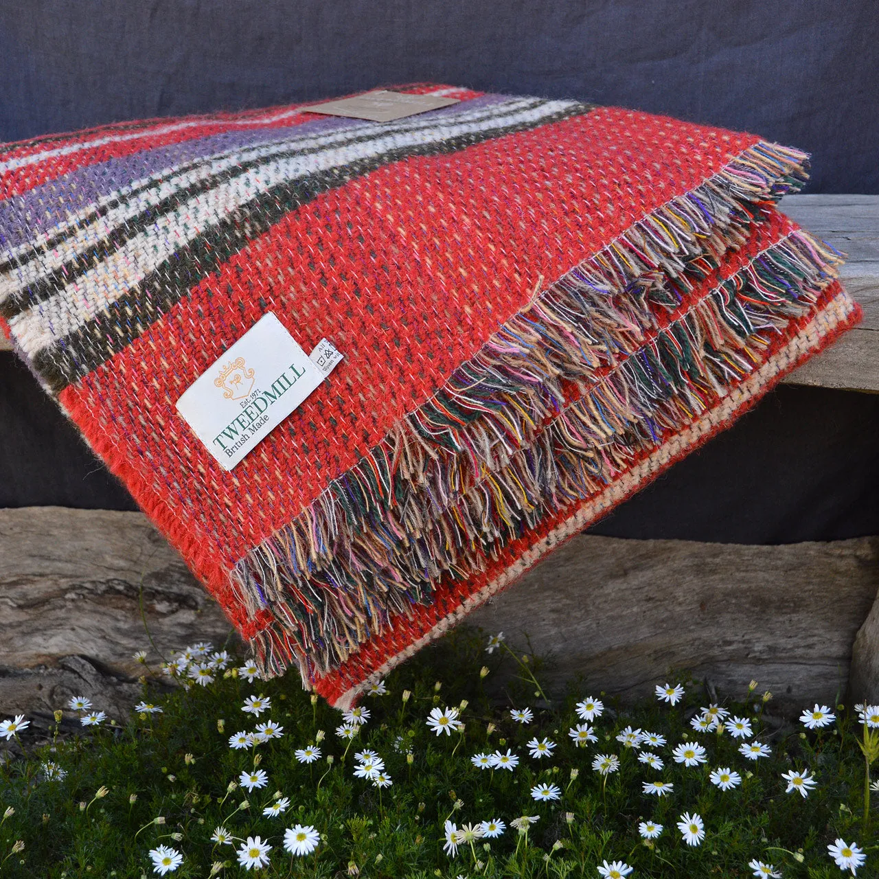 100% Random Recycled Wool Blanket/Rug - Large (183x150cm)