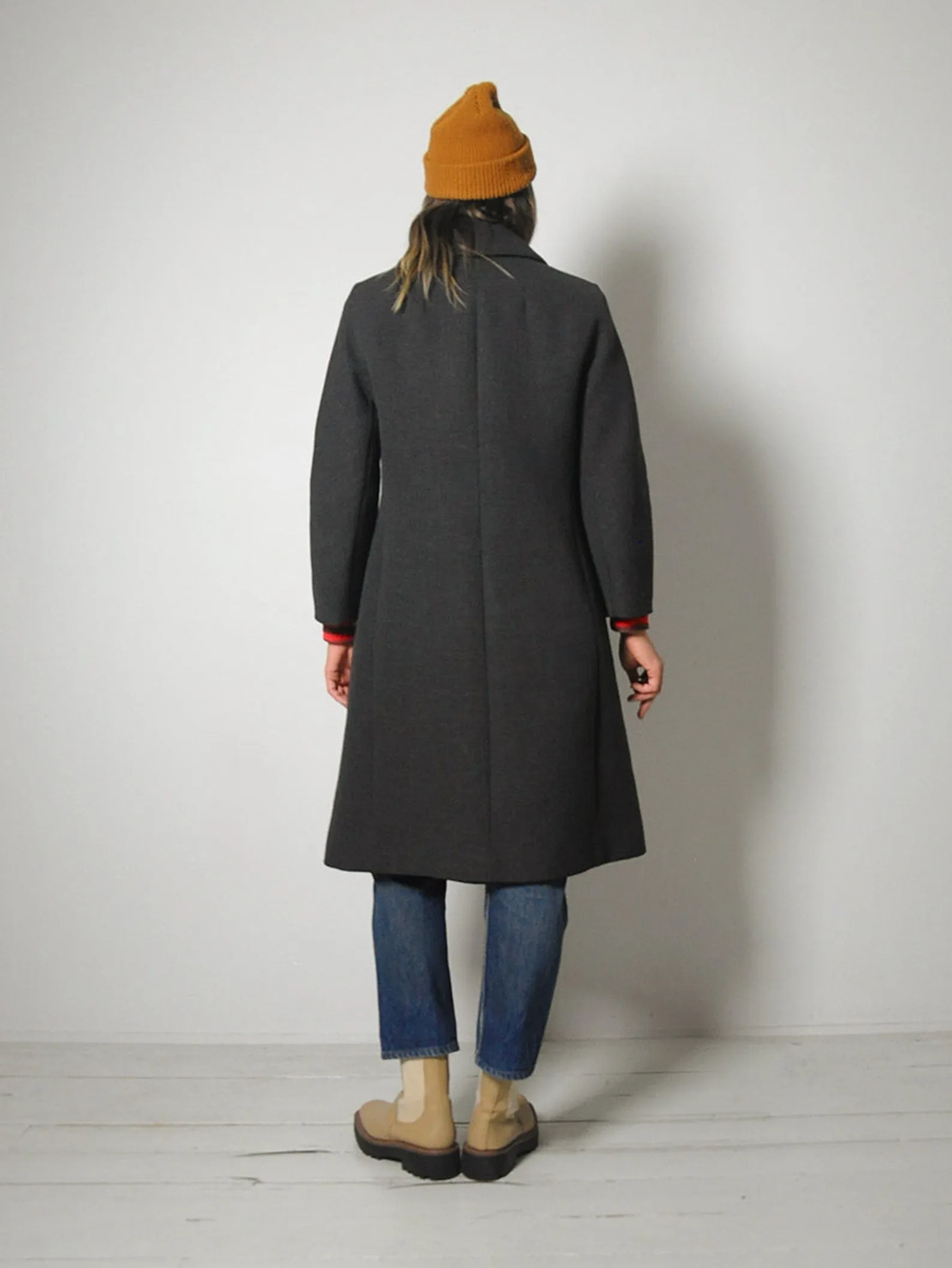 1960's Charcoal Wool Peacoat