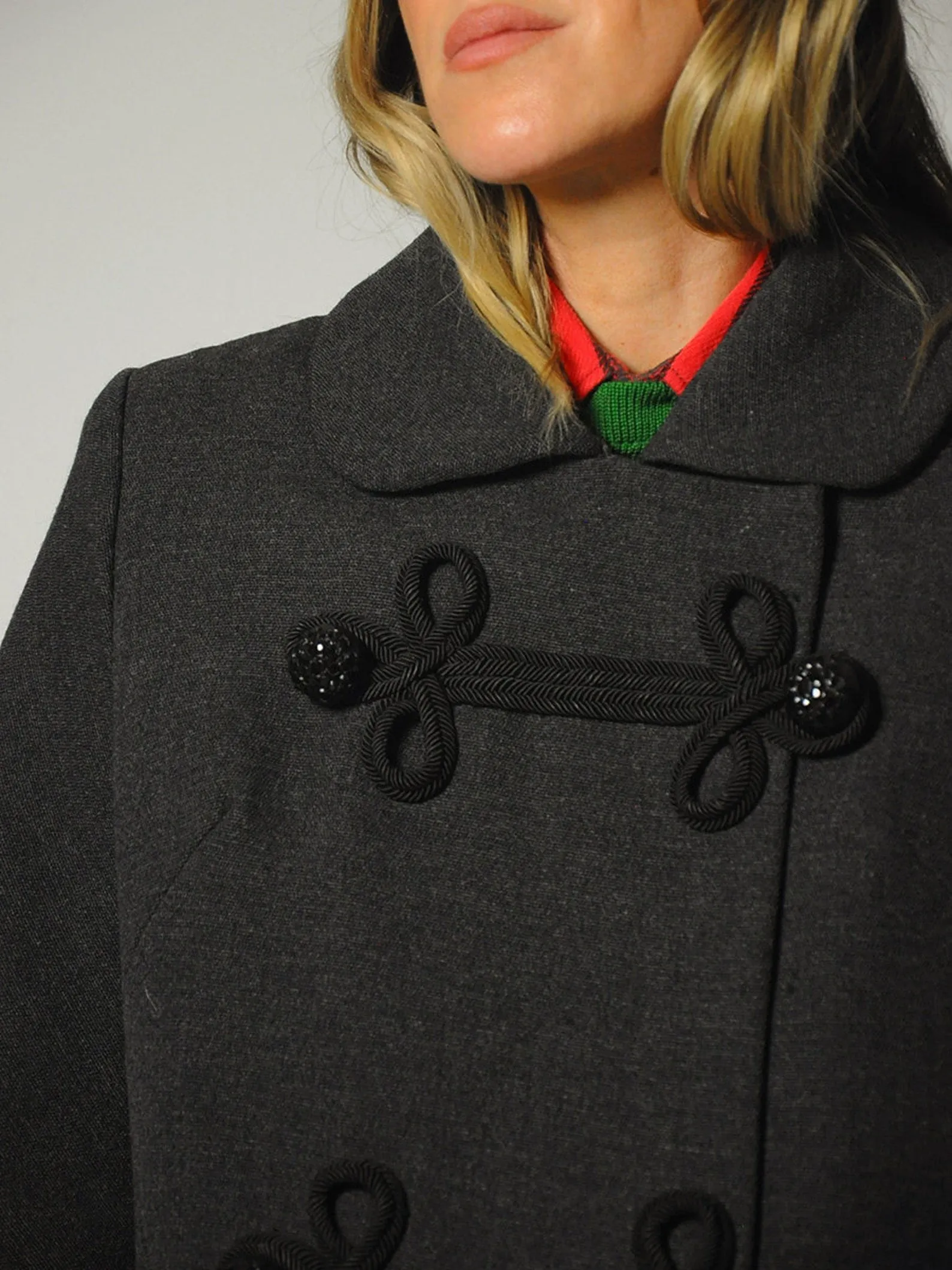 1960's Charcoal Wool Peacoat