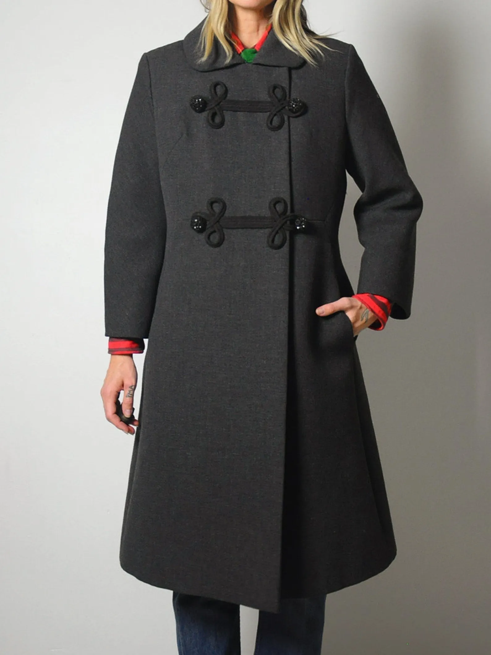 1960's Charcoal Wool Peacoat