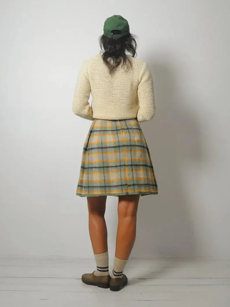 1960's Wool Tartan Plaid Skirt