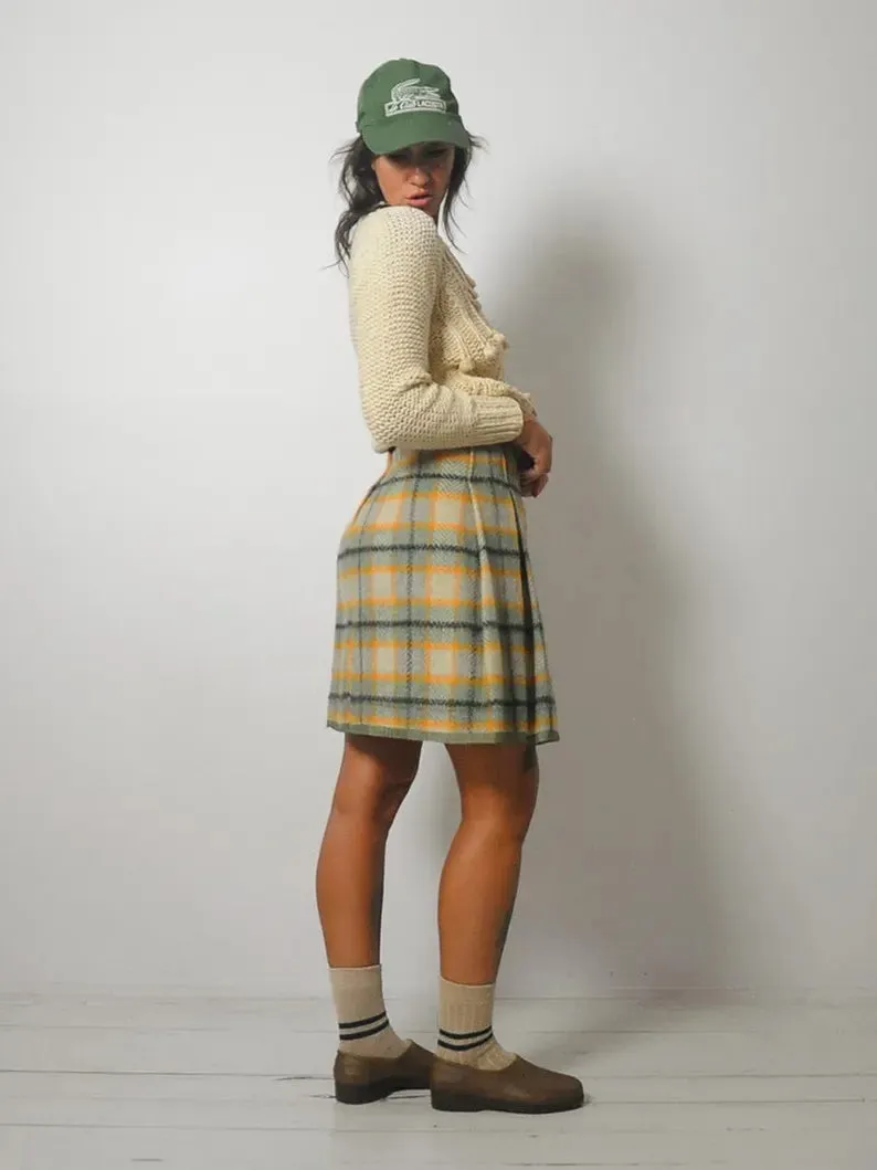 1960's Wool Tartan Plaid Skirt