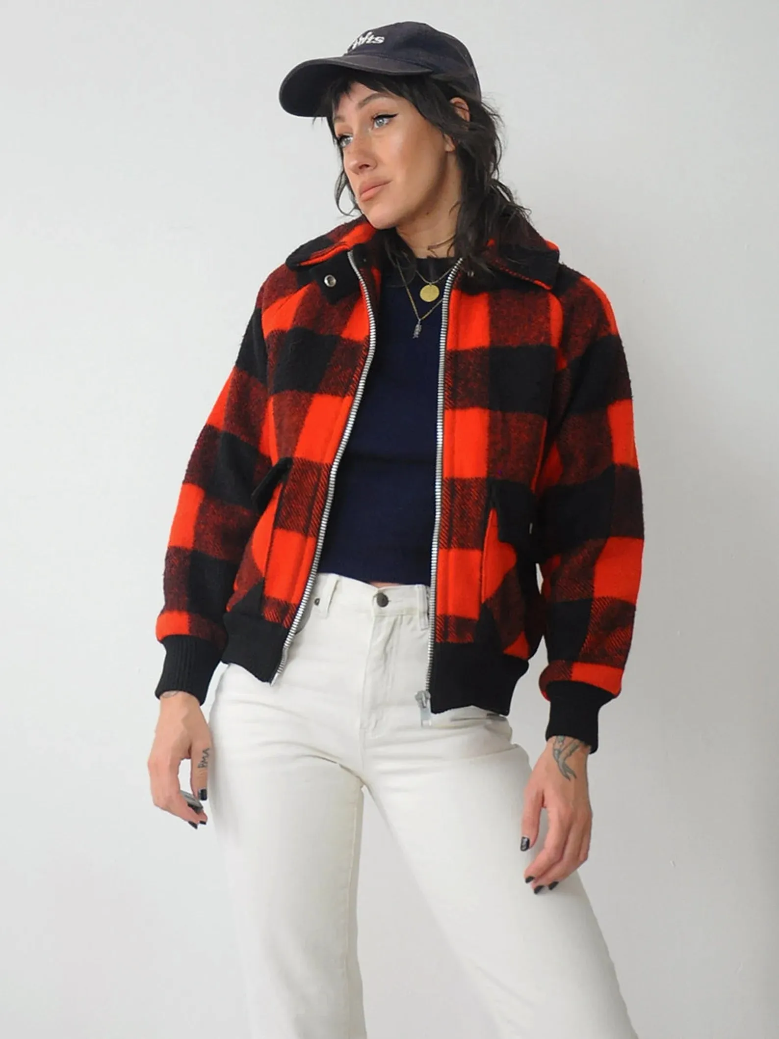 1970's Buffalo Plaid Wool Bomber