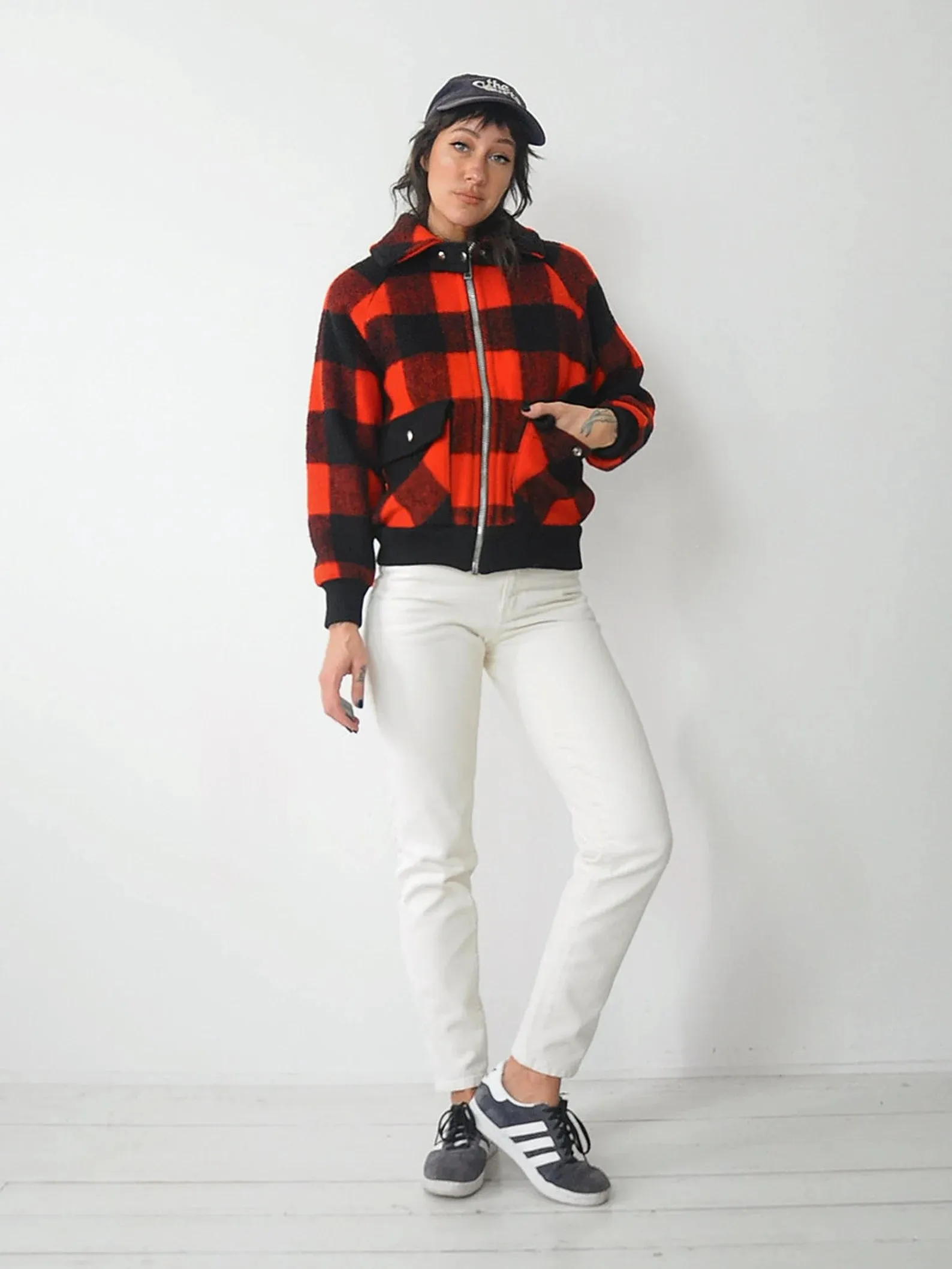 1970's Buffalo Plaid Wool Bomber