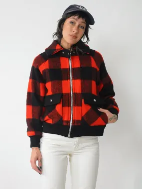 1970's Buffalo Plaid Wool Bomber