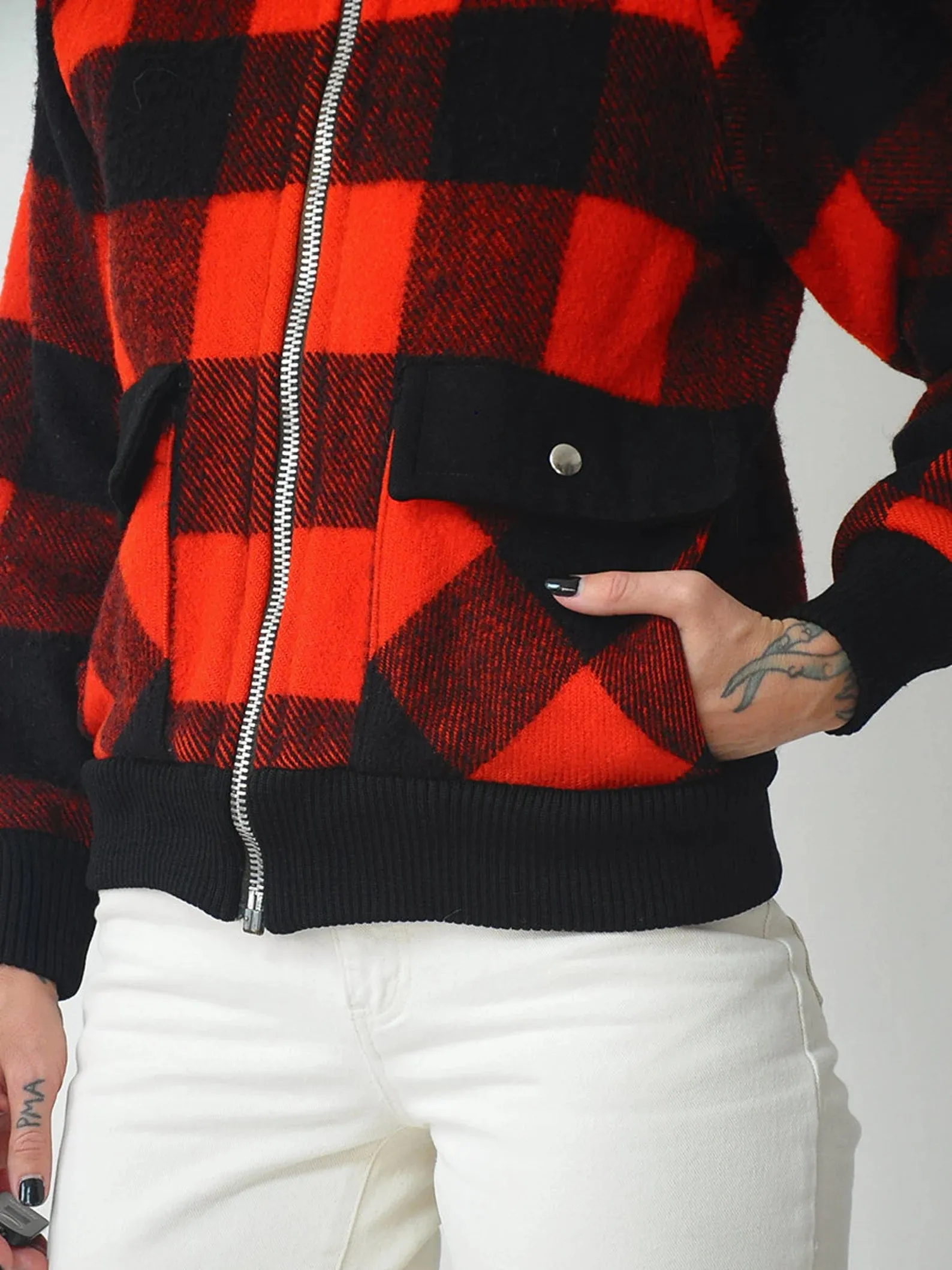 1970's Buffalo Plaid Wool Bomber