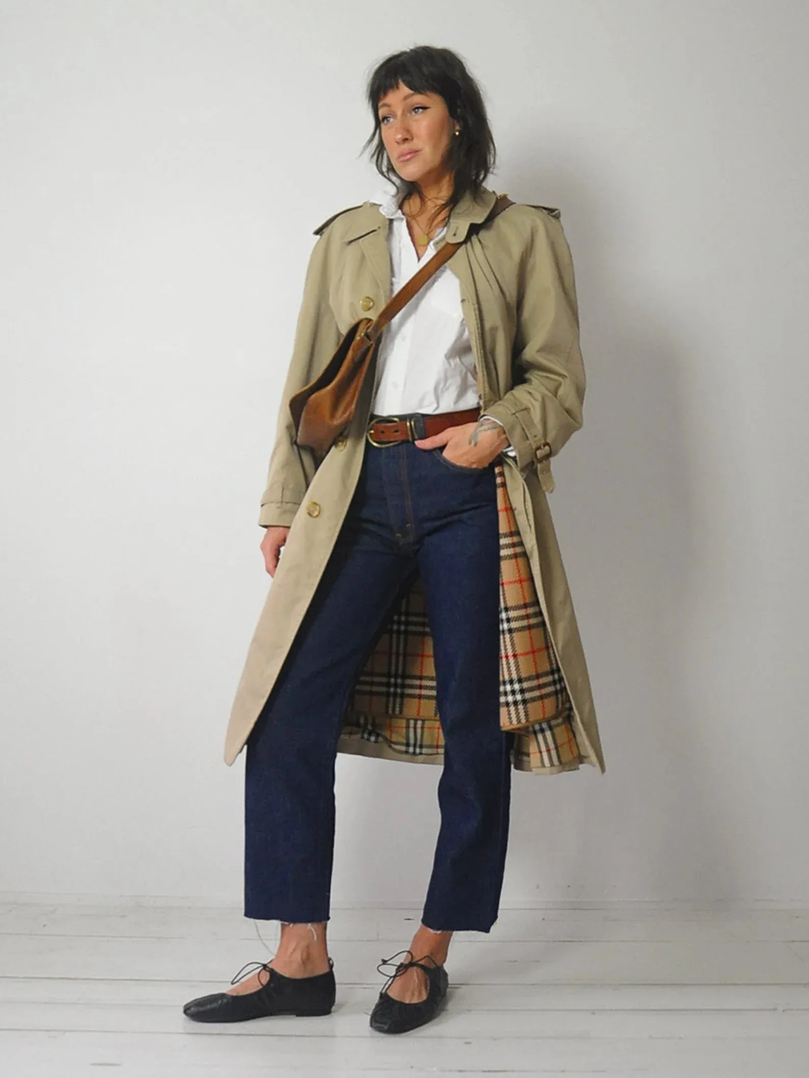 1970's Burberry Nova Check Trench Coat