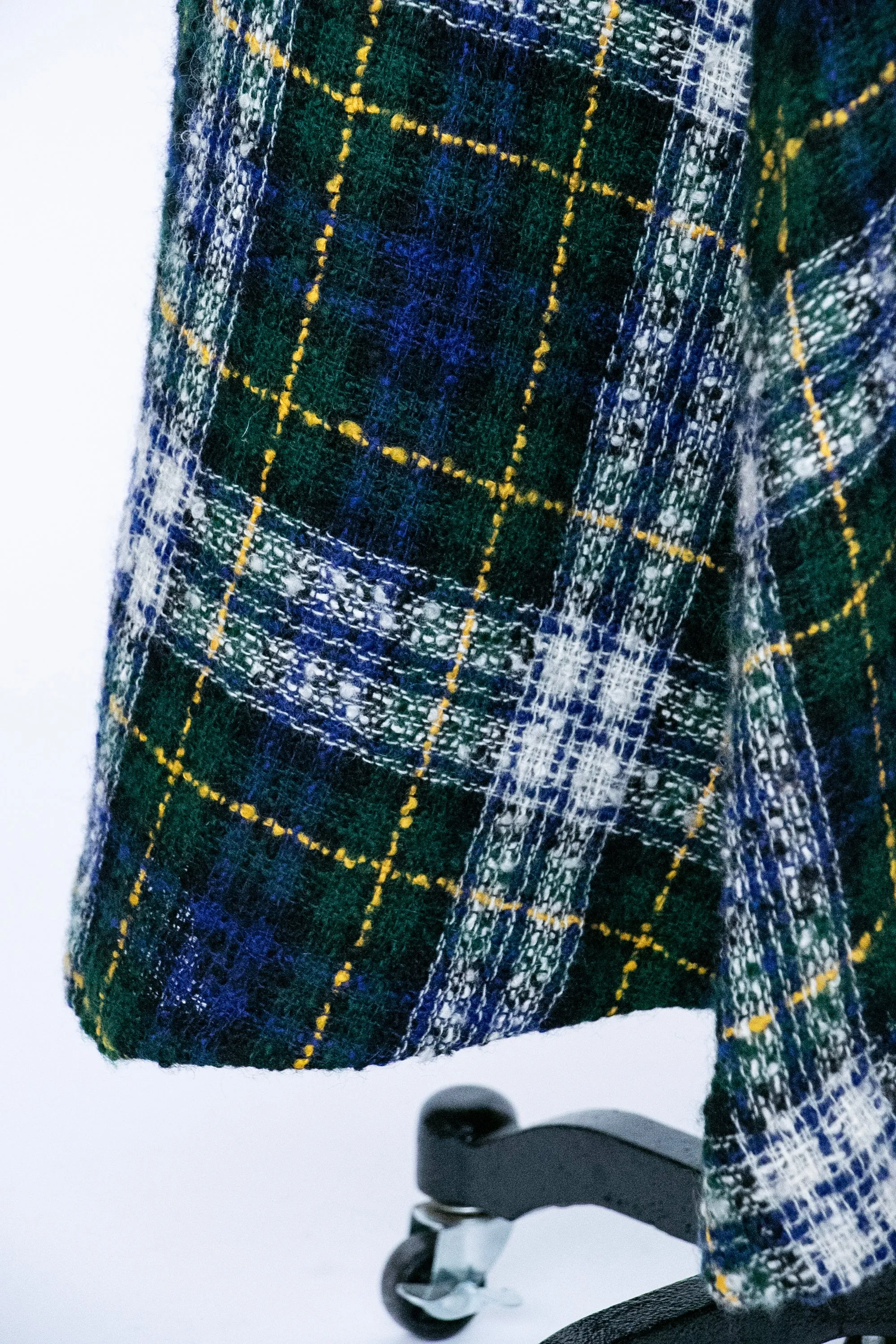 1970s Full Maxi Skirt Wool Tartan Plaid Long S