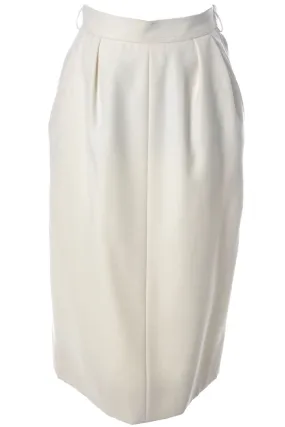 1970's NEVER WORN Yves Saint Laurent Rive Gauche YSL White Wool Vintage Skirt