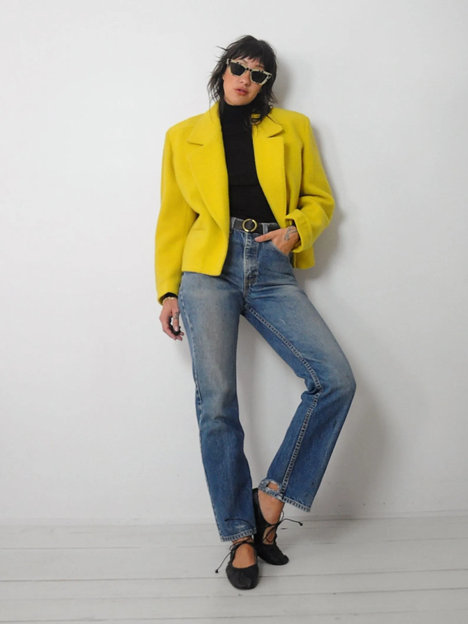 1980's French Cropped Wool Blazer