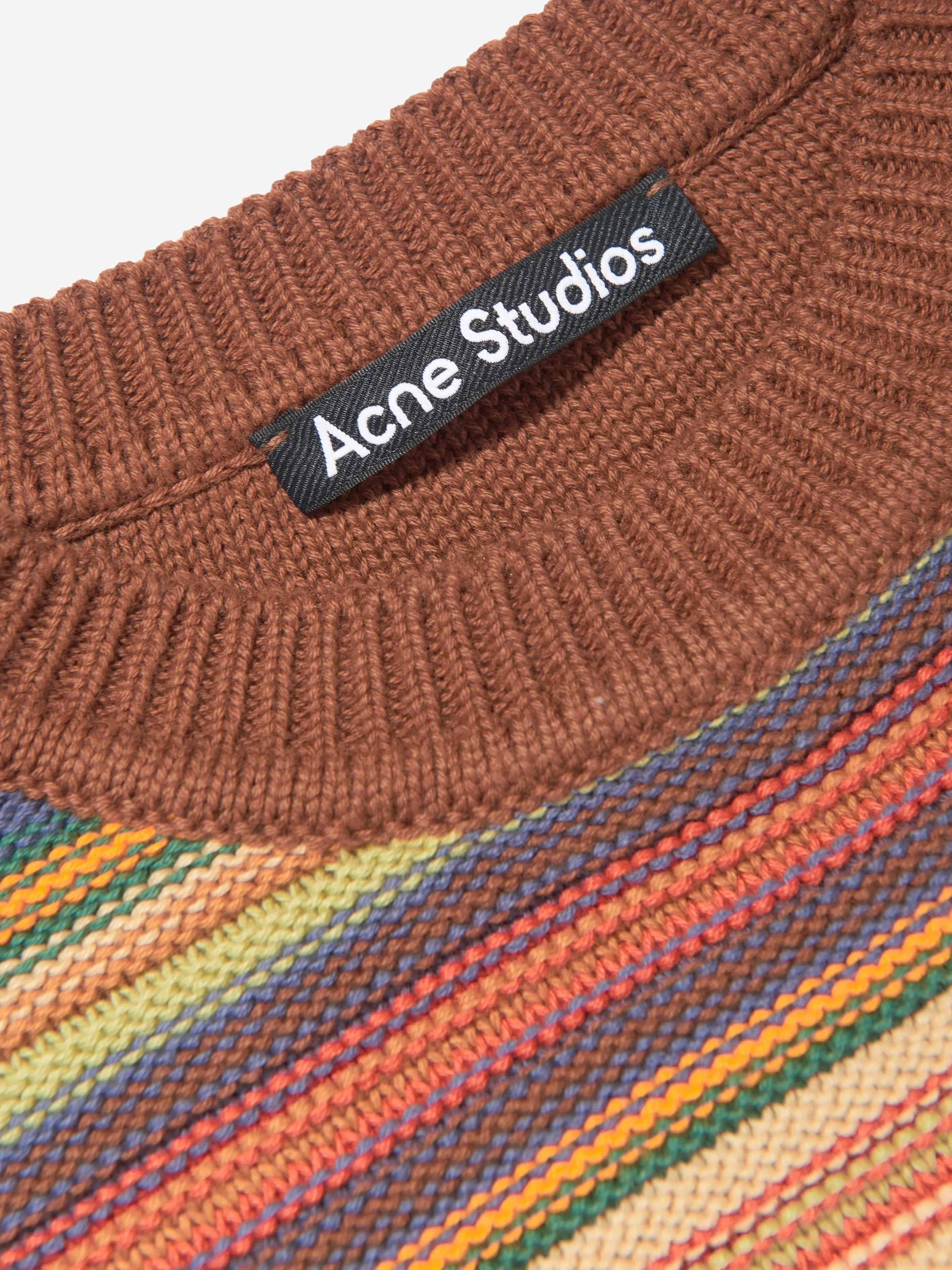 Acne Studios Kids Striped Jumper in Brown