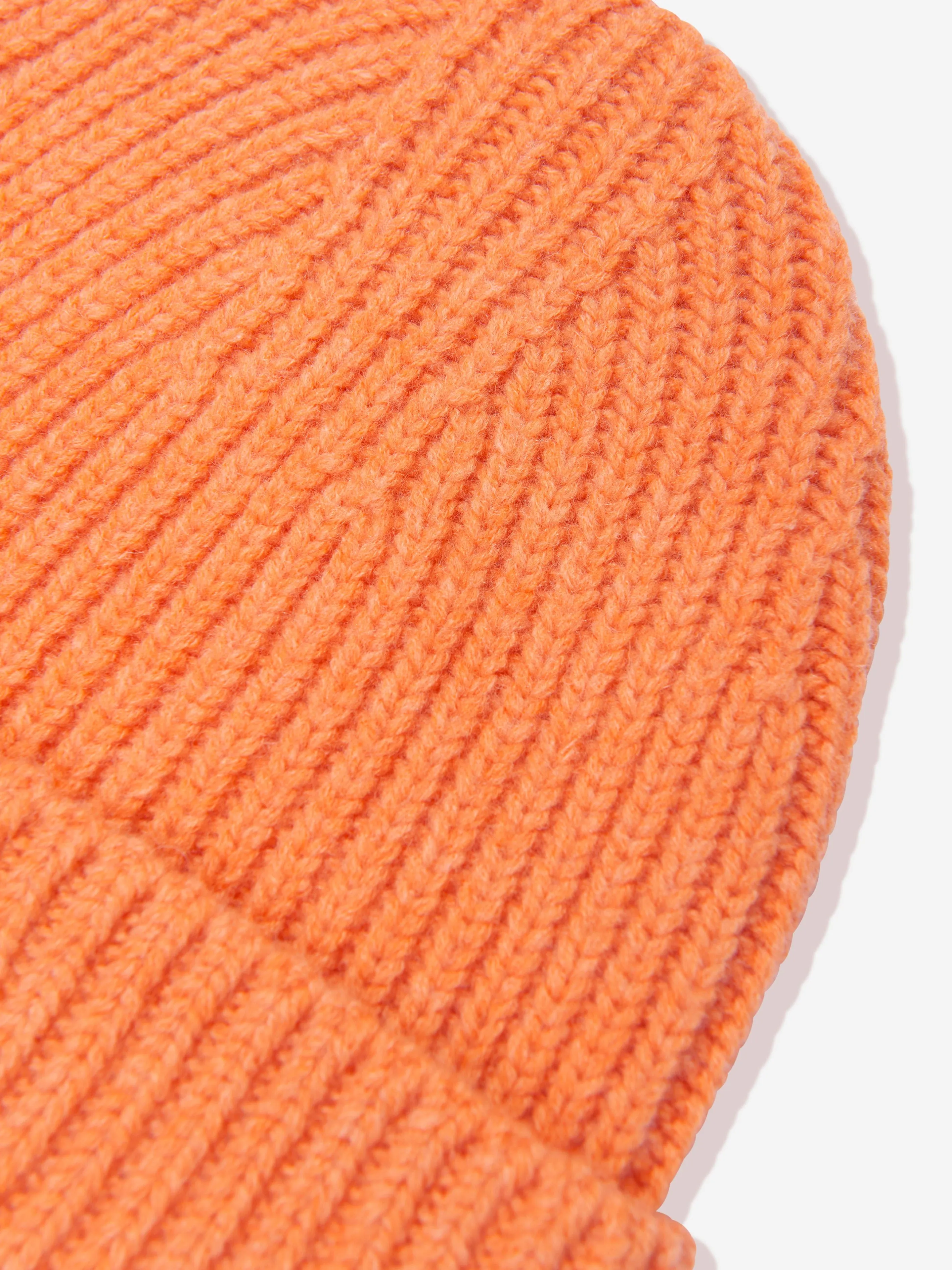 Acne Studios Kids Wool Knitted Beanie Hat in Orange