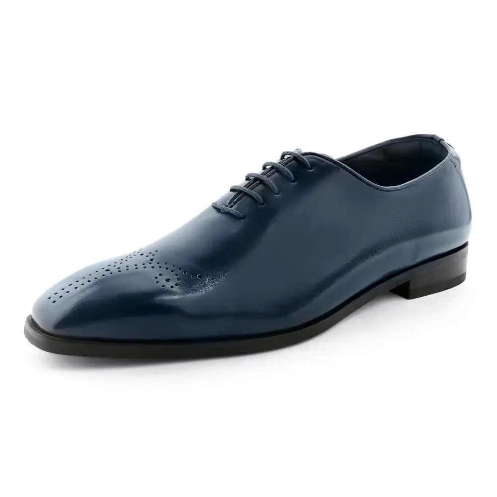 Aiden Navy Blue Brogue Lace-Up