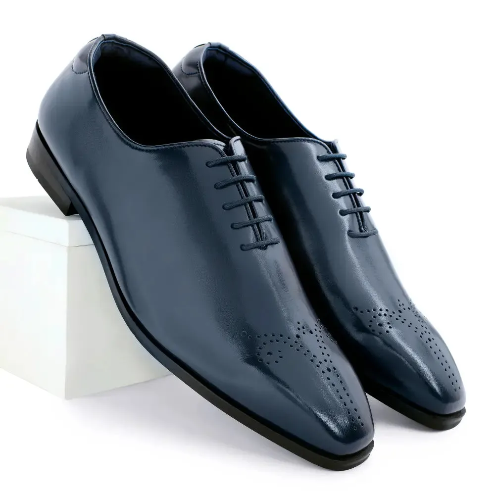 Aiden Navy Blue Brogue Lace-Up