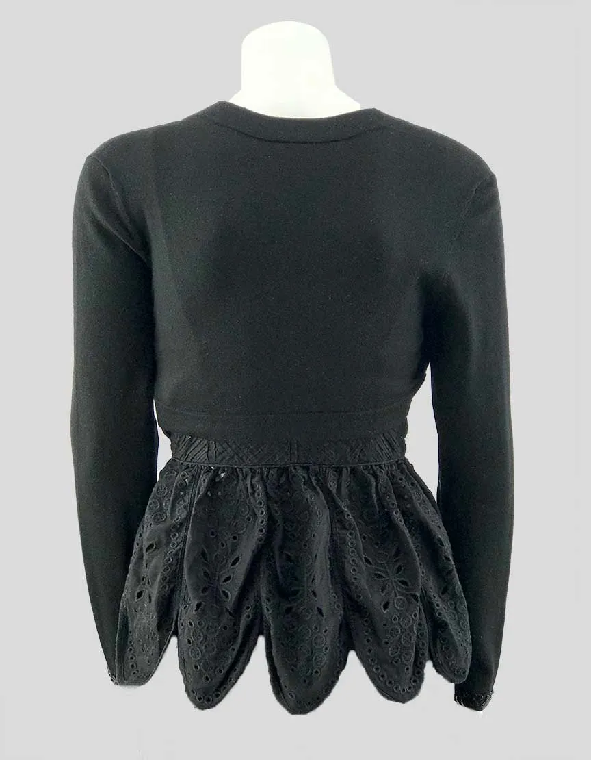 Akris Punto Black Wool Shrug Size 10 US