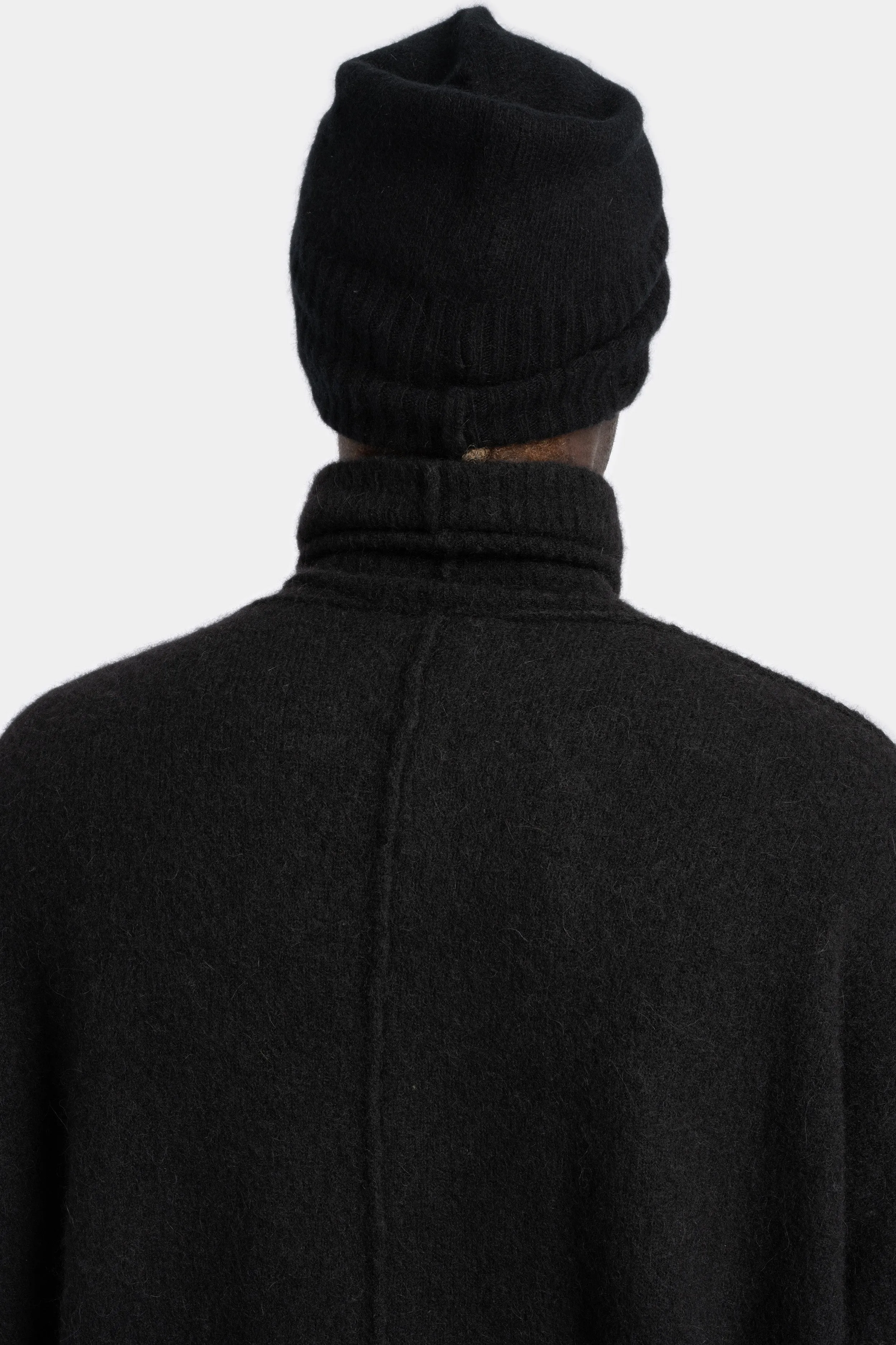 Alpaca / Virgin wool knit beanie, Black