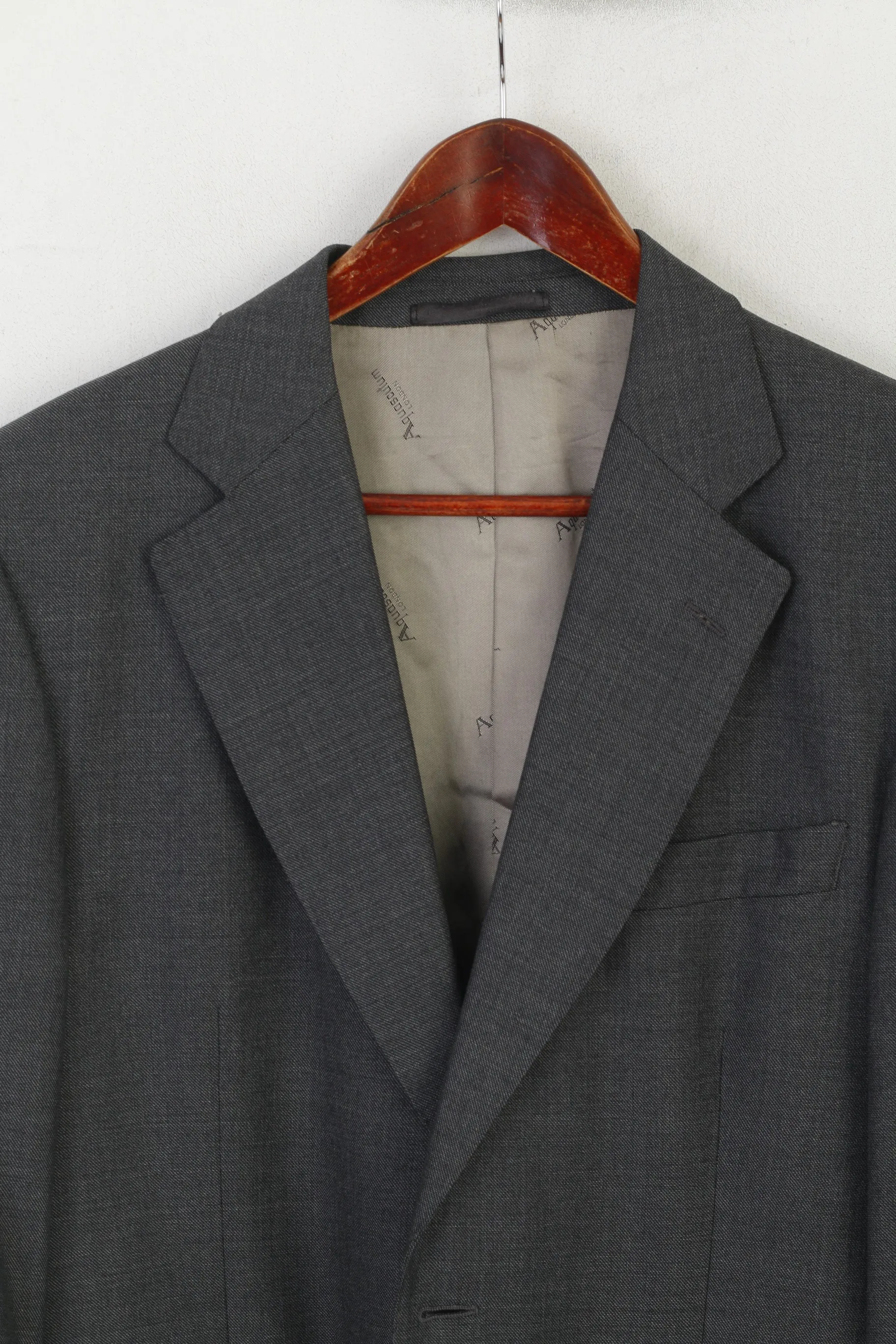 Aquascutum London Men 40 Blazer Gray Wool Vintage Single Breasted Jacket