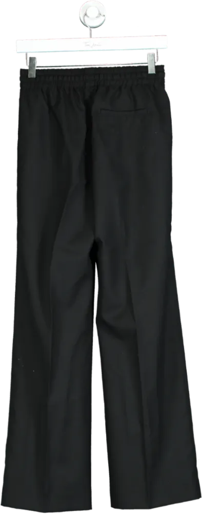 Arket Black High Waist Straight leg Wool Suit Trouser UK 8