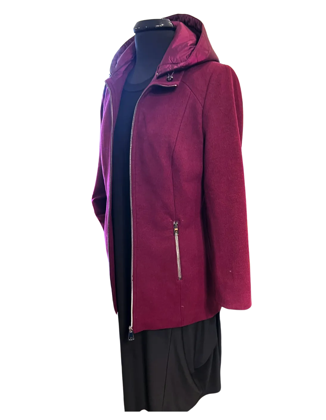 BARBARA LEBEK  Car Coat with Detachable Hood