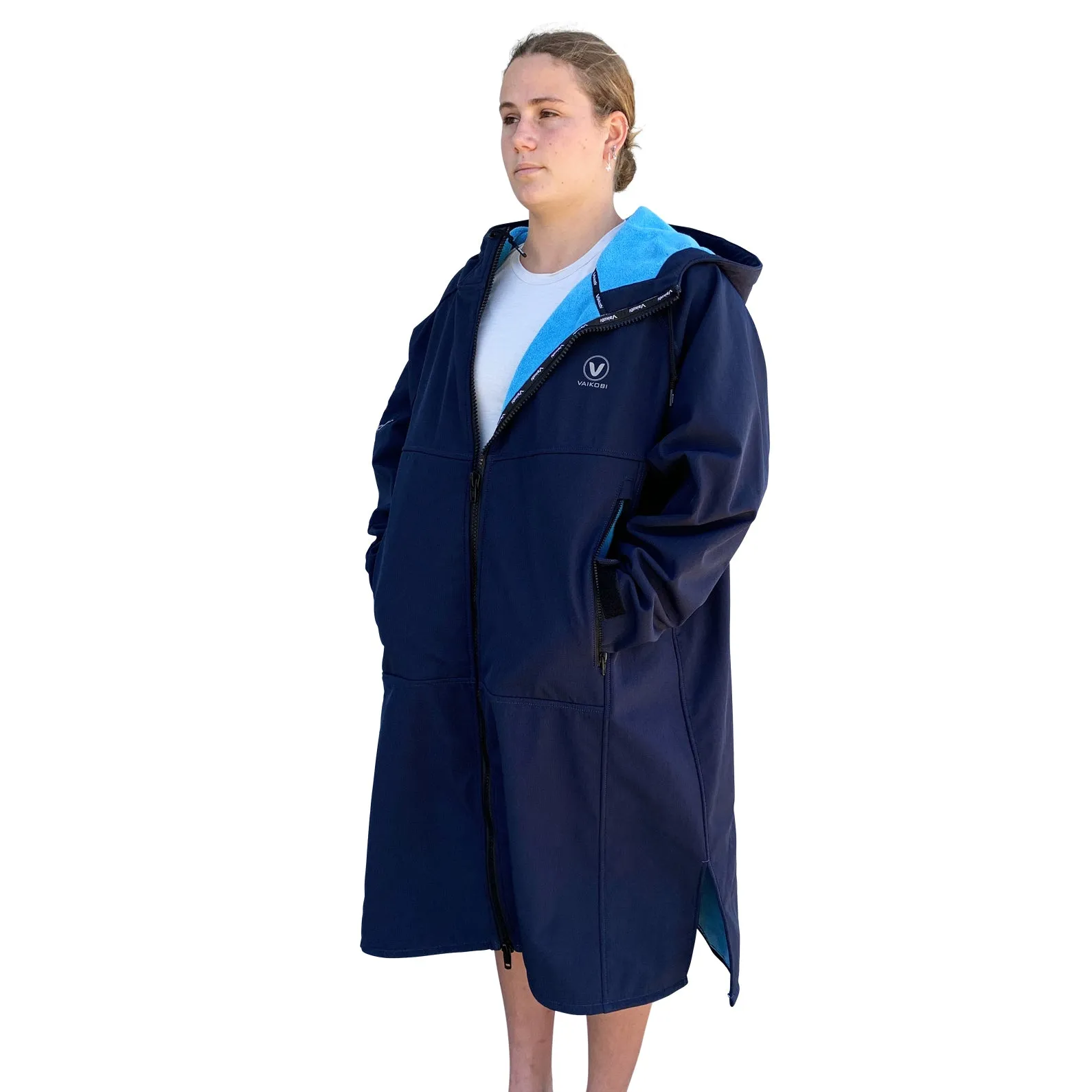 BEACH COAT - NAVY/CYAN