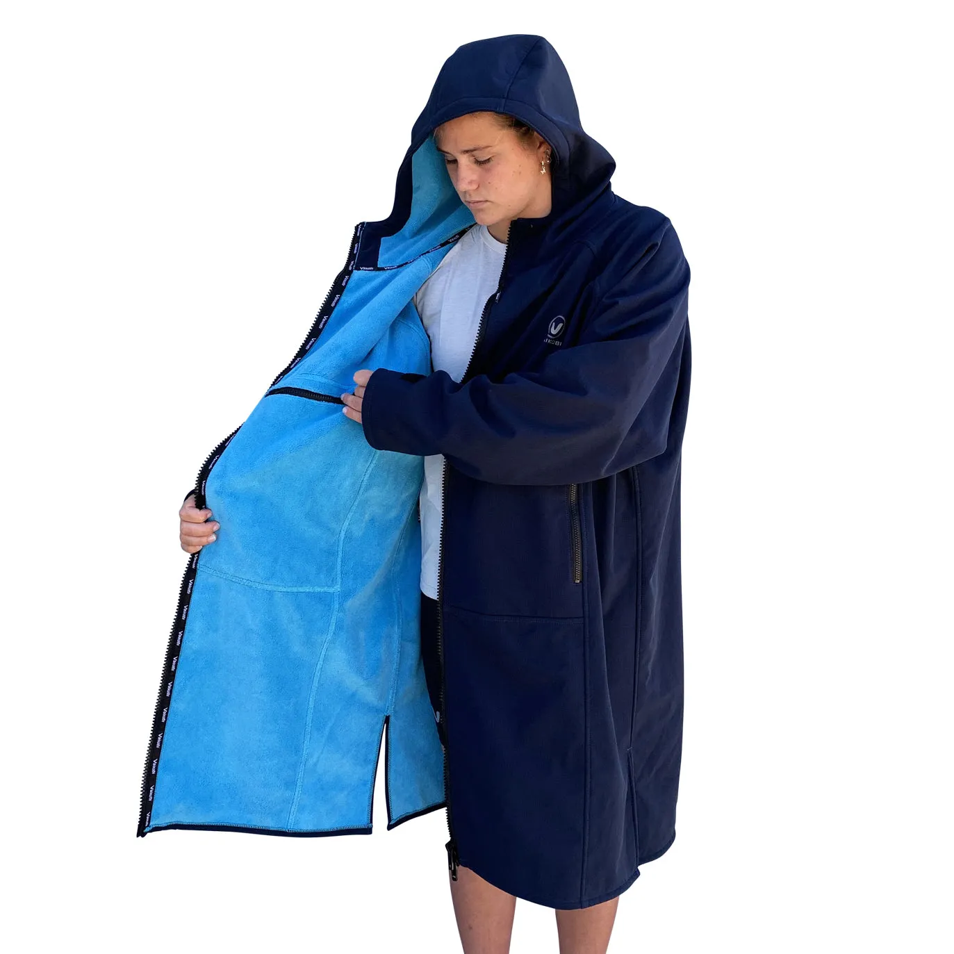 BEACH COAT - NAVY/CYAN