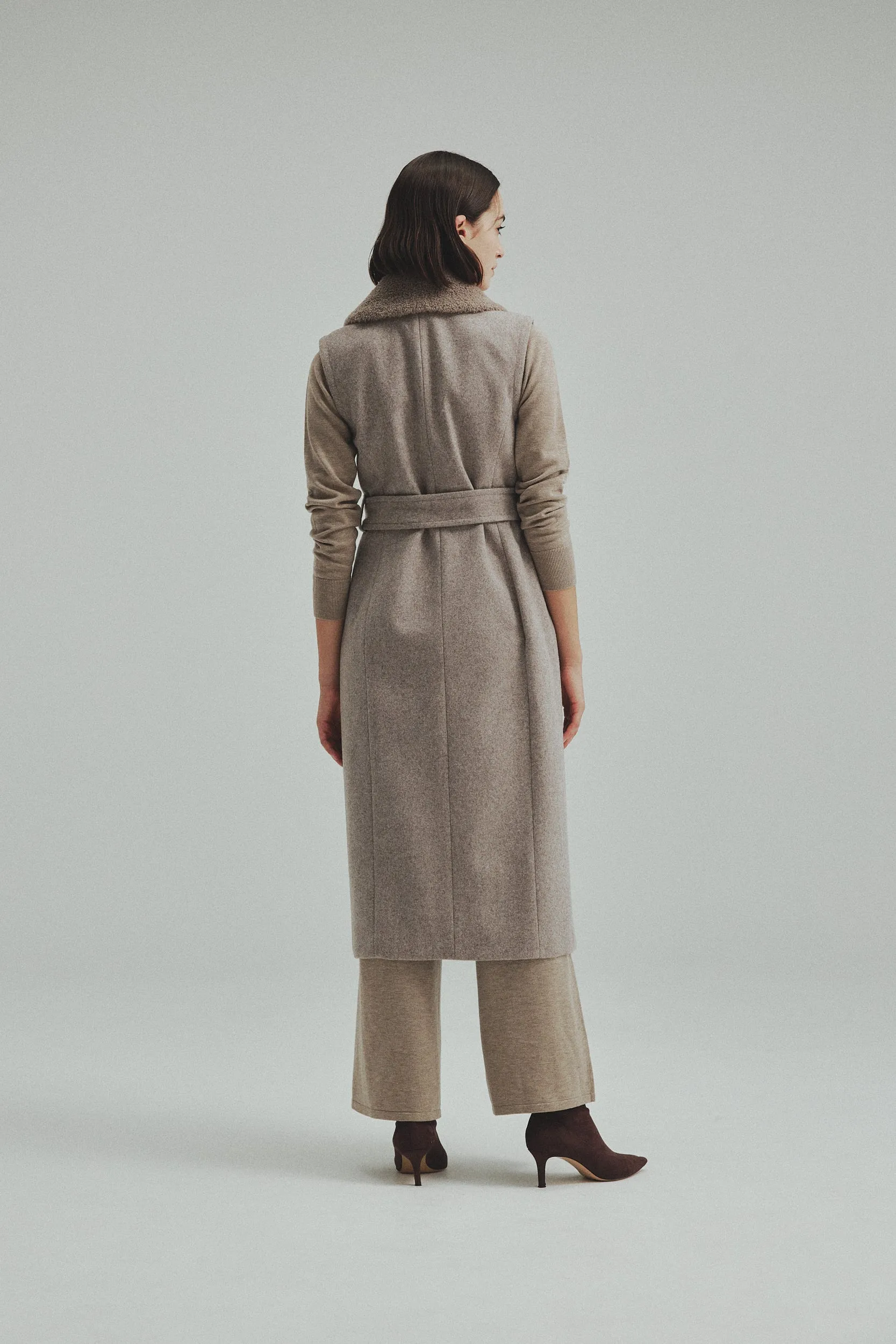 Belted Wool long gilet