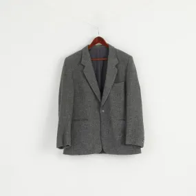 BHS Men 44 Blazer Grey Pure New Wool Single Breasted Made in Yugoslavia Jacket