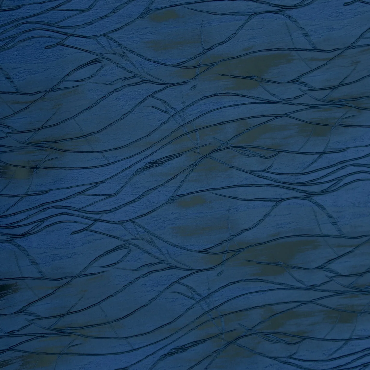 Black and Navy Waves Double Faced Liquid Textured Brocade Fabric