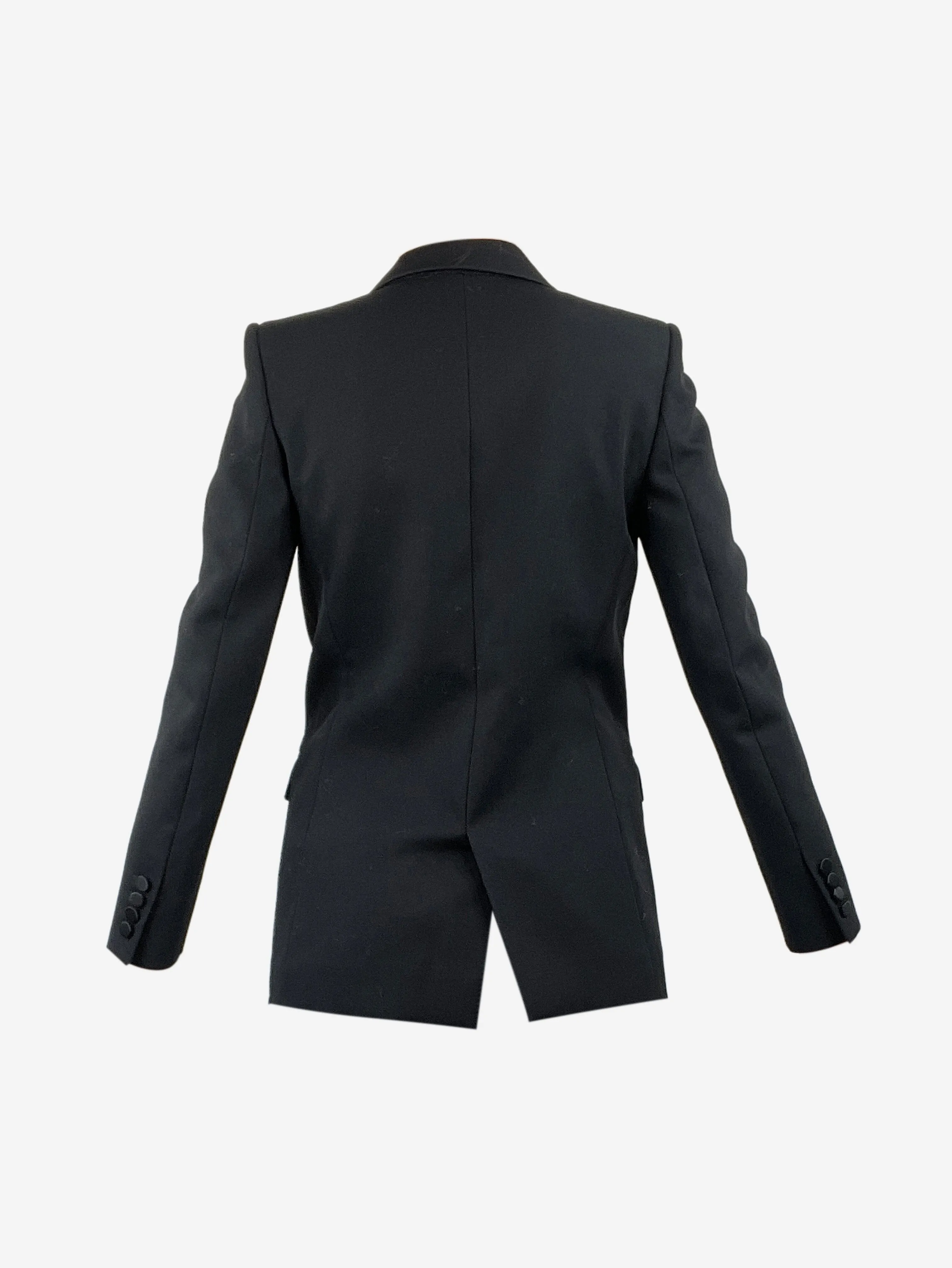 Black single-buttoned wool blazer - size UK 8