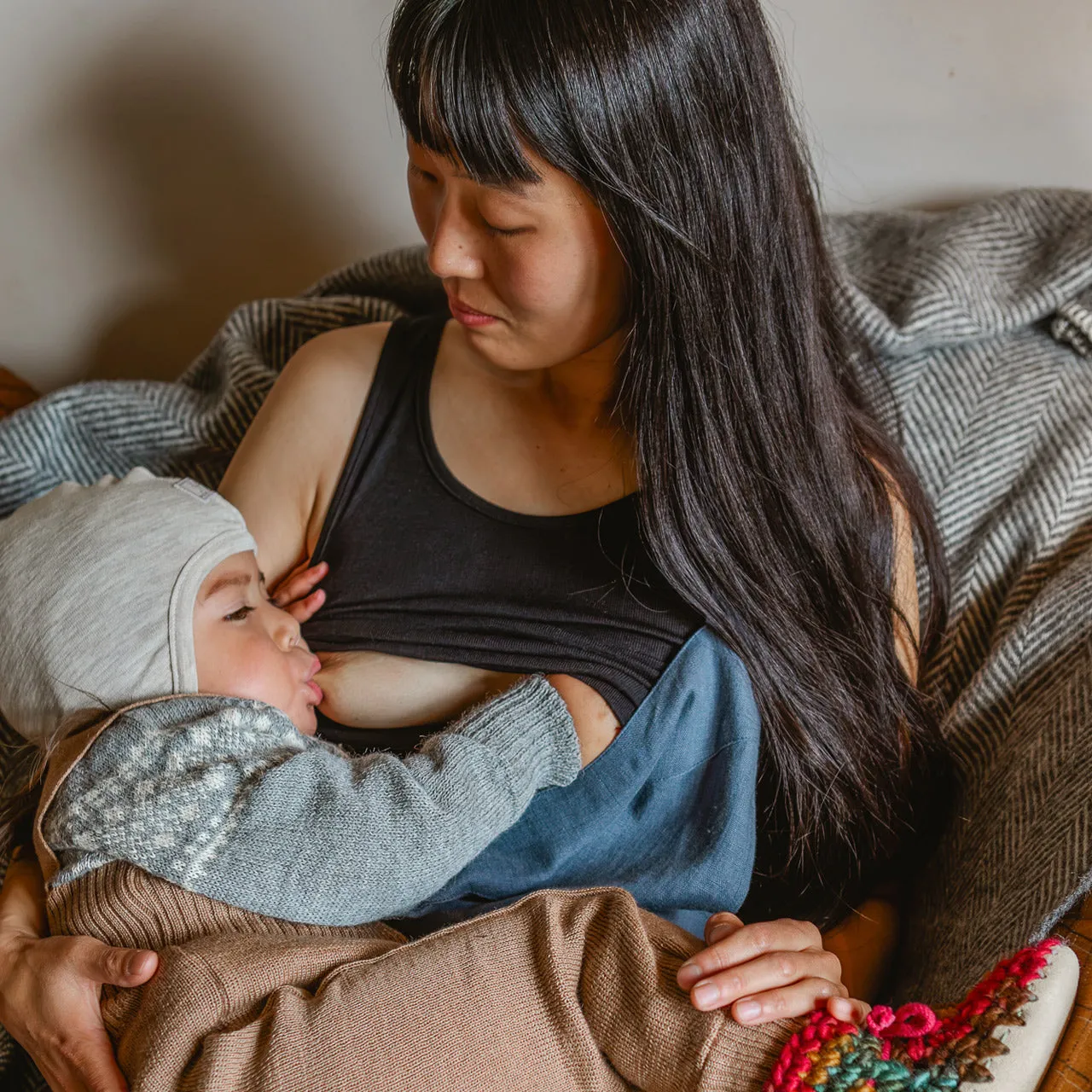 Breastfeeding/Maternity Tank in Merino/Silk