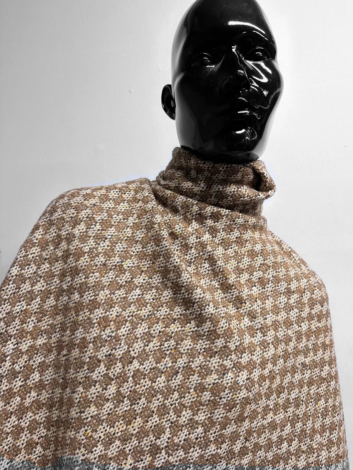 Brown Flecked Checkerboard Wool