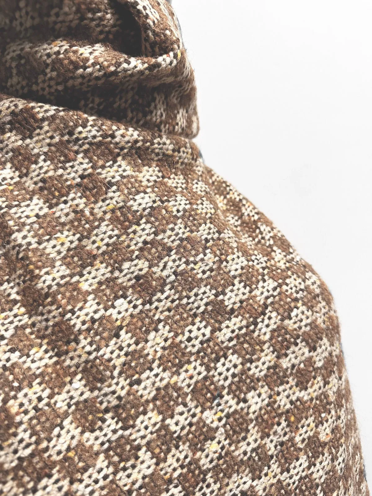 Brown Flecked Checkerboard Wool