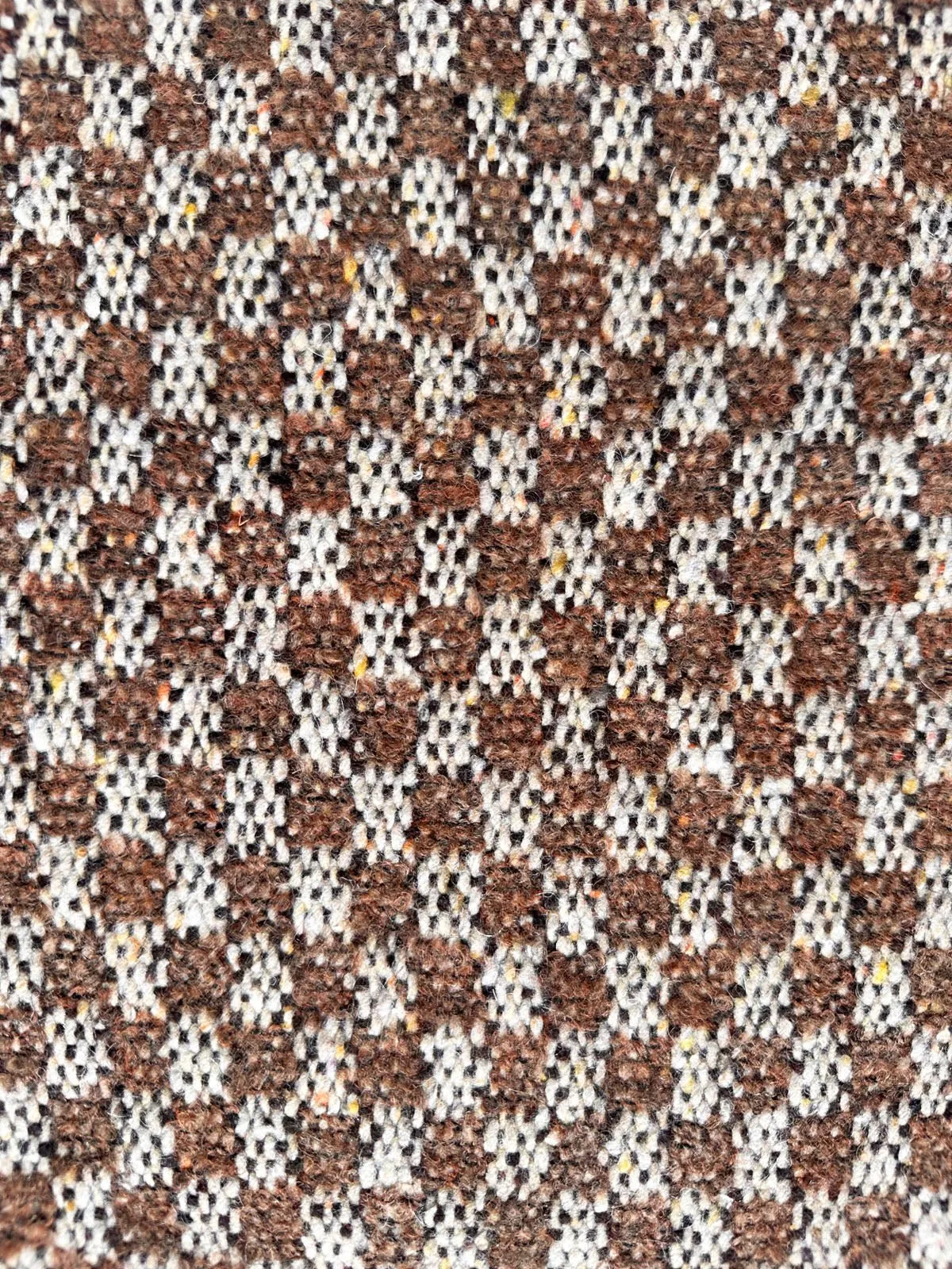 Brown Flecked Checkerboard Wool