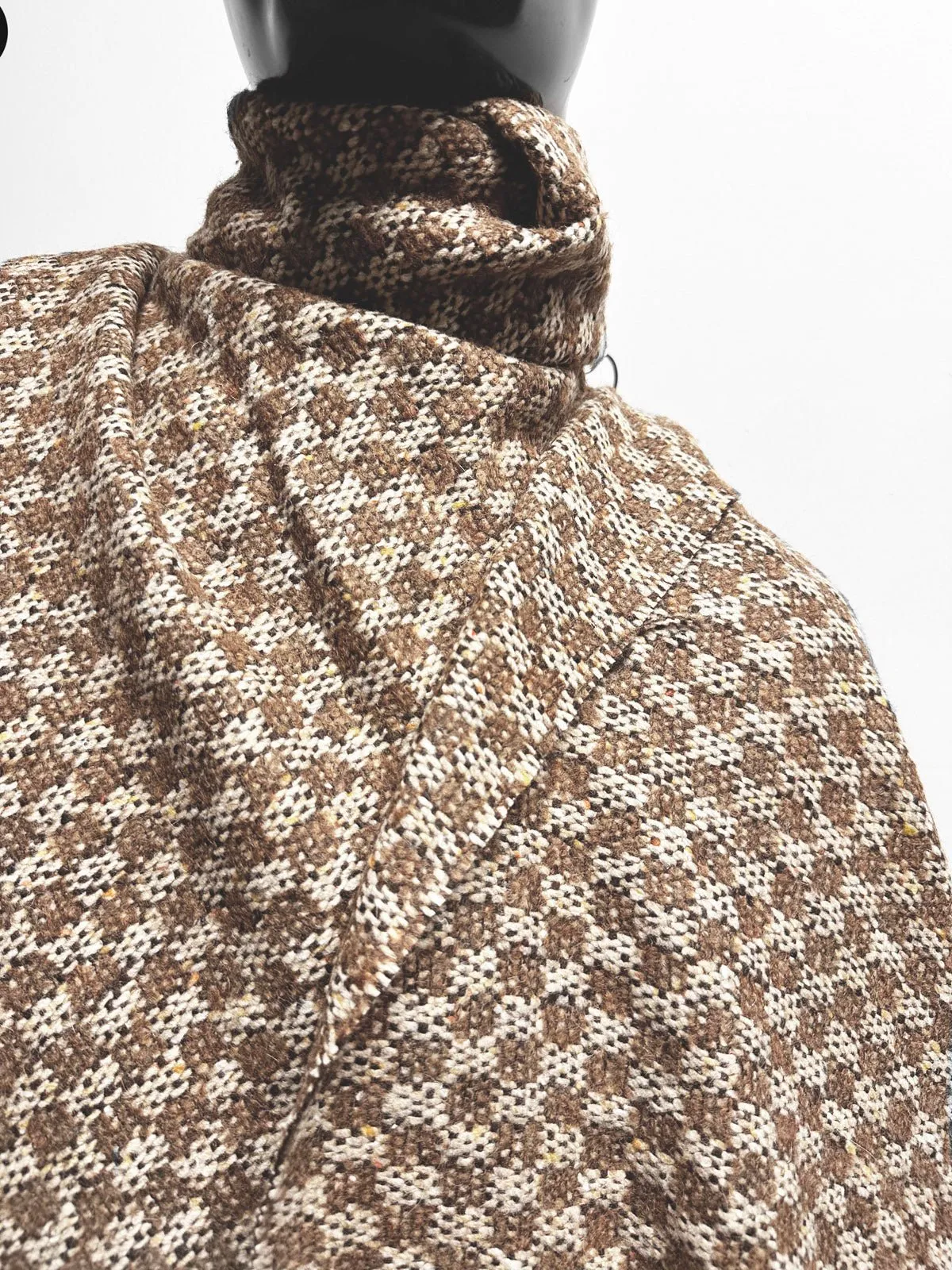 Brown Flecked Checkerboard Wool