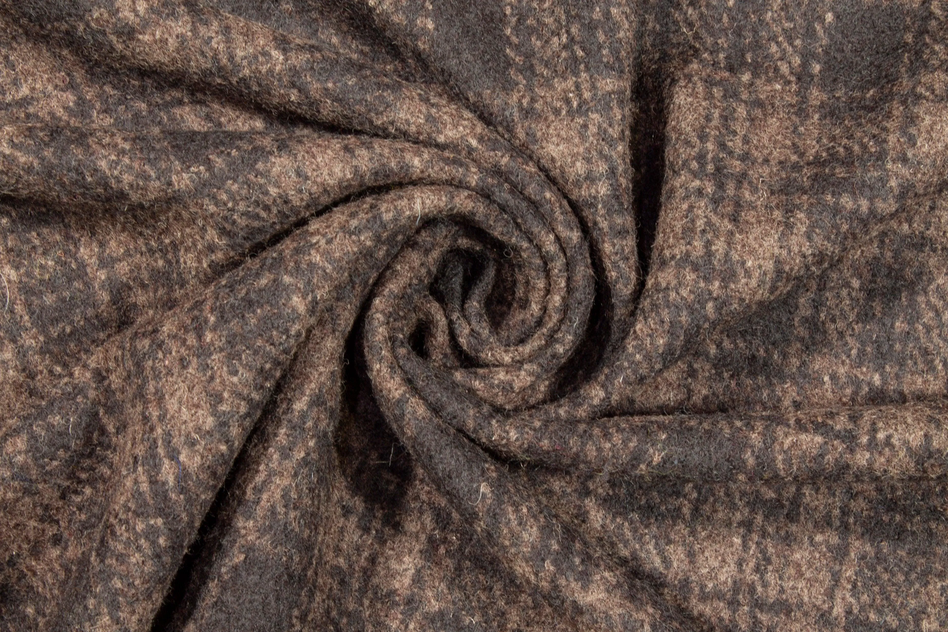 Brown Plaid Italian Wool Coating