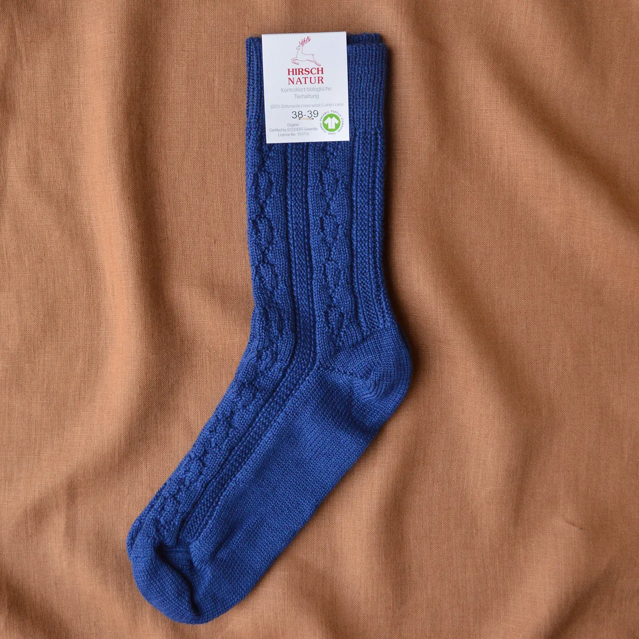 Cable Knit Socks - 100% Organic Wool (Adults 36-41)