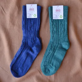 Cable Knit Socks - 100% Organic Wool (Adults 36-41)