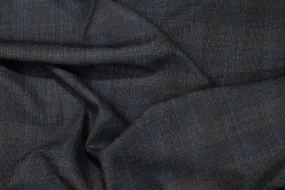 Charcoal Gray and Blue Stretch Italian Wool Suiting