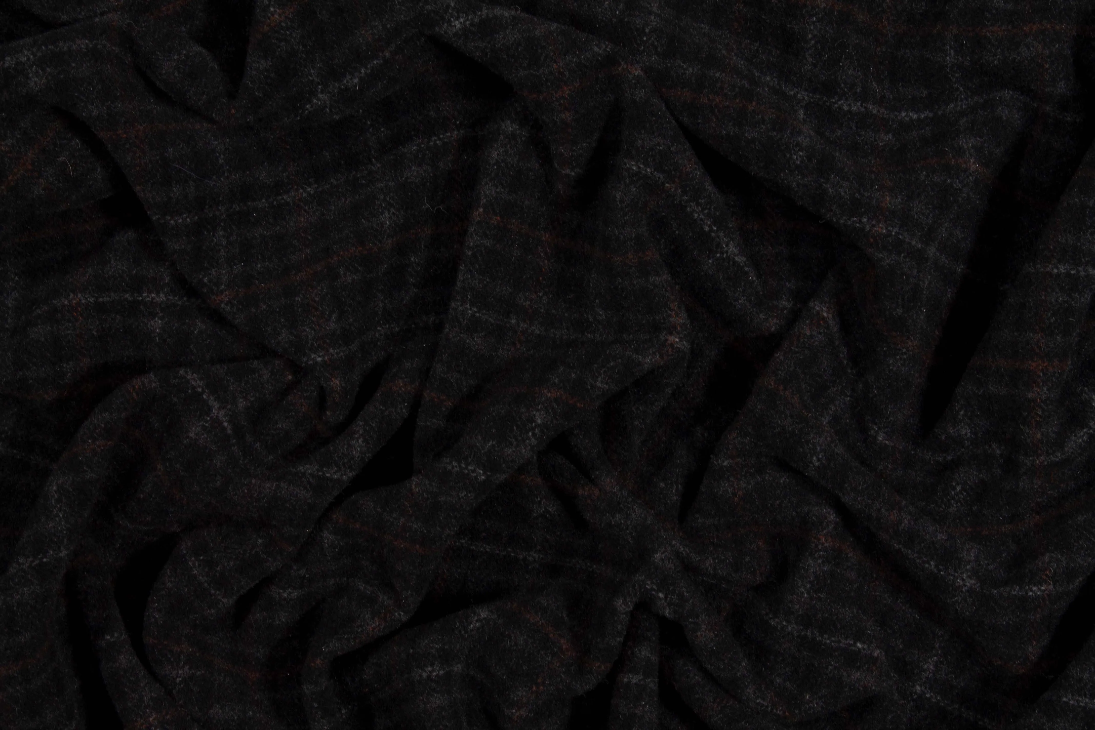 Charcoal Gray Plaid Wool Coating