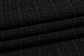 Charcoal Gray Plaid Wool Coating