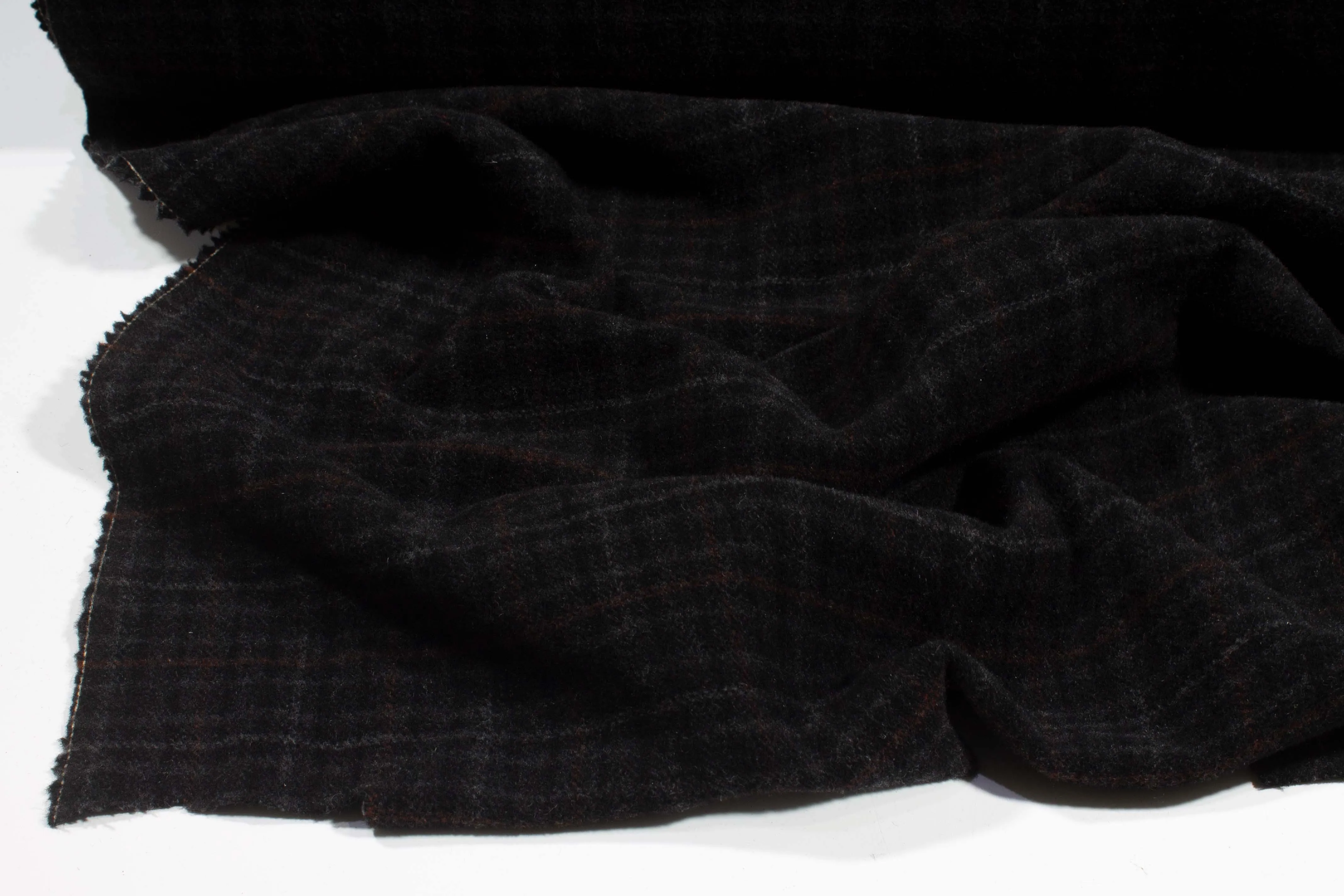 Charcoal Gray Plaid Wool Coating