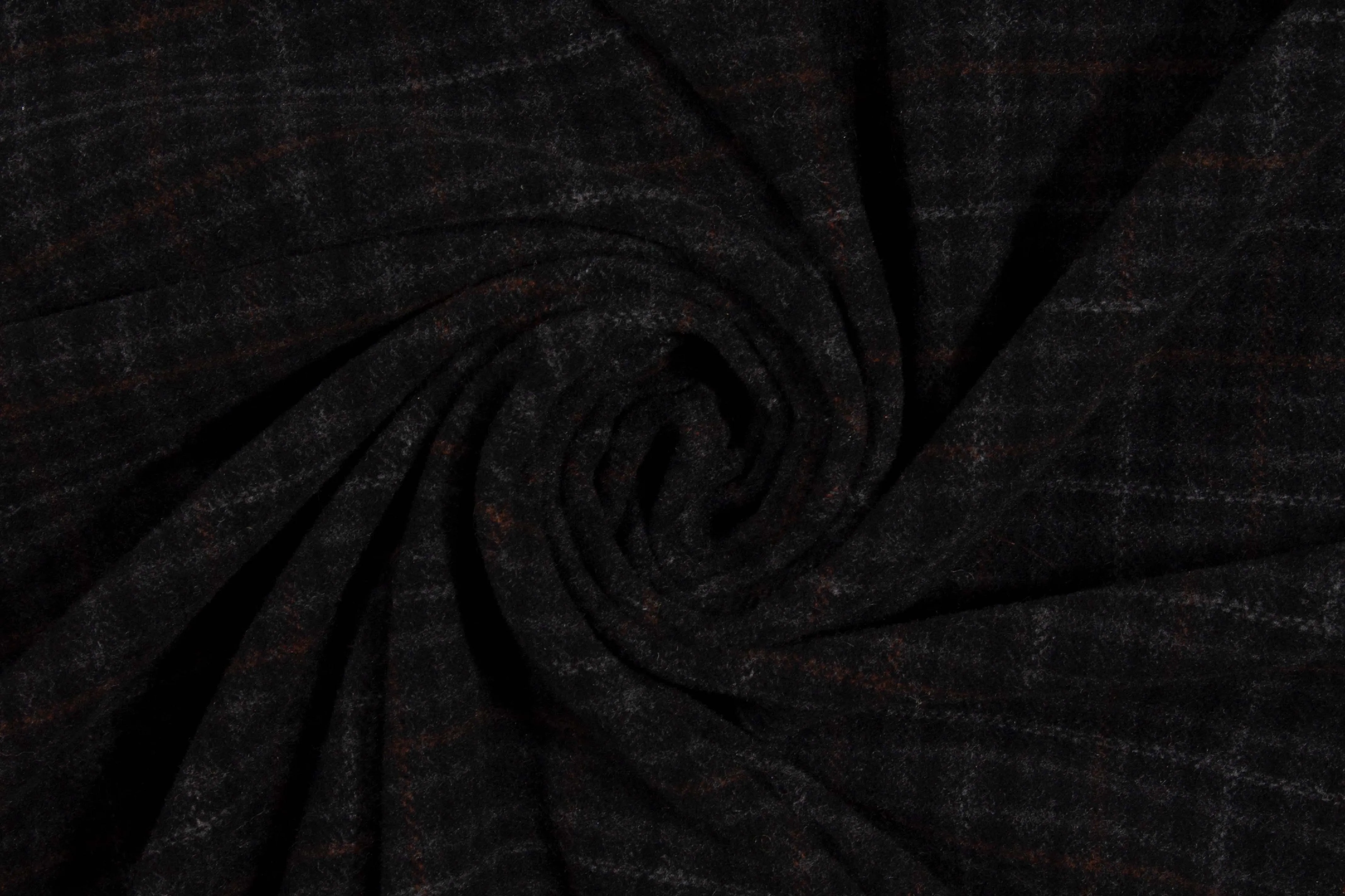 Charcoal Gray Plaid Wool Coating