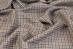 Checked Italian Silk and Wool Suiting - Multicolor