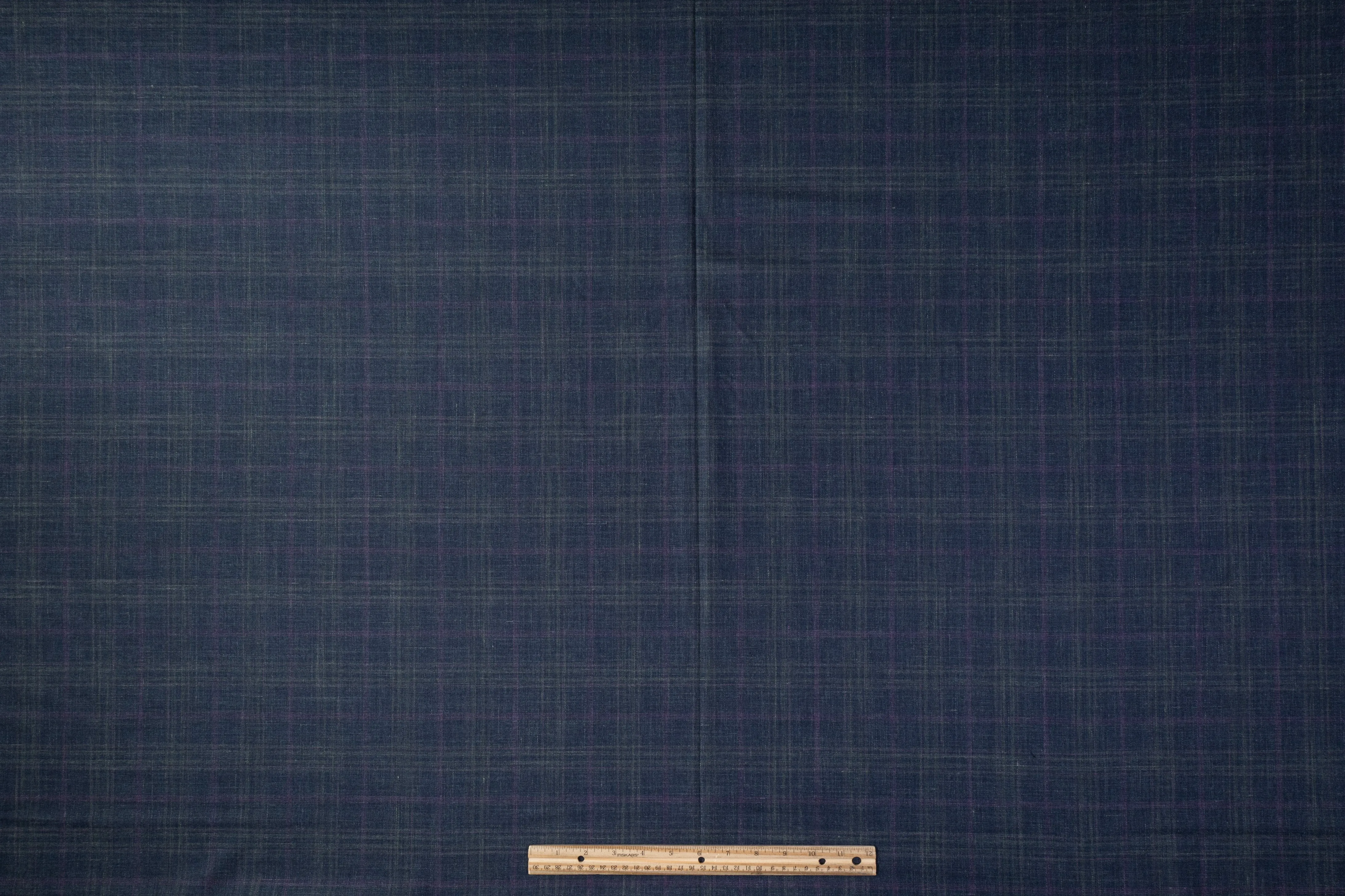 Checked Italian Wool Suiting - Blue / Purple