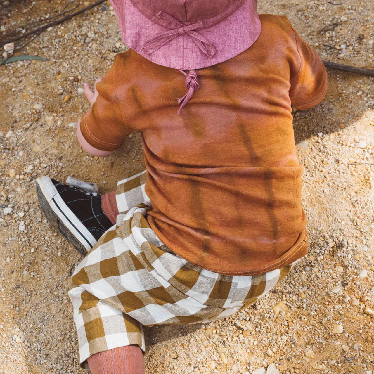 Child's Plant Dyed T-Shirt in 100% Organic Merino - Anthracite (1-6y) *Last ones