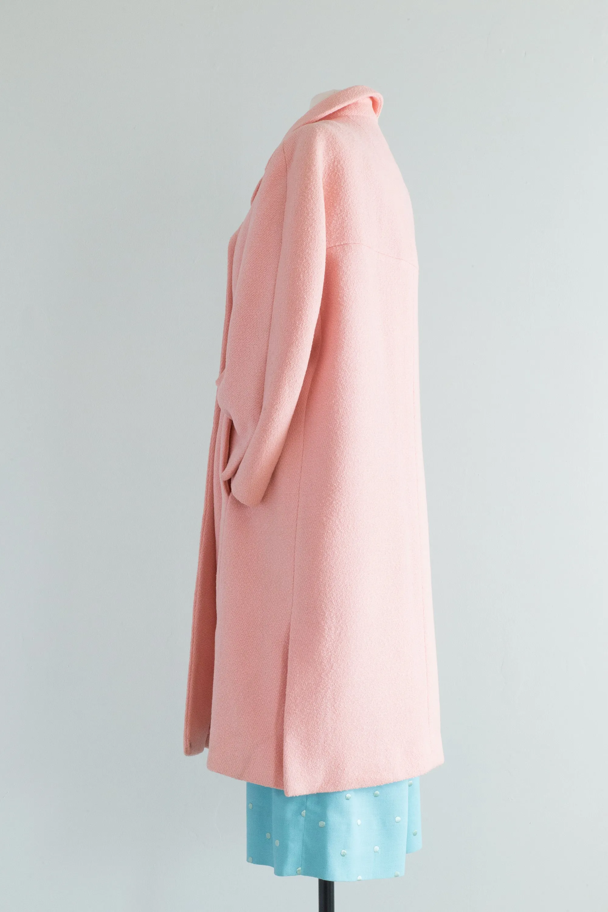 Darling 1960's Pale Pink Wool Coat By Dan Millstein / ML