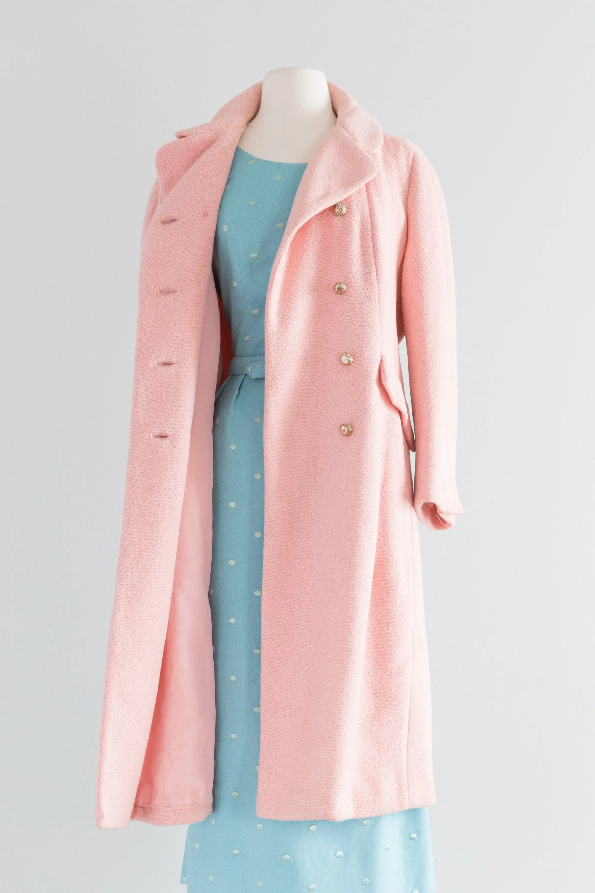 Darling 1960's Pale Pink Wool Coat By Dan Millstein / ML