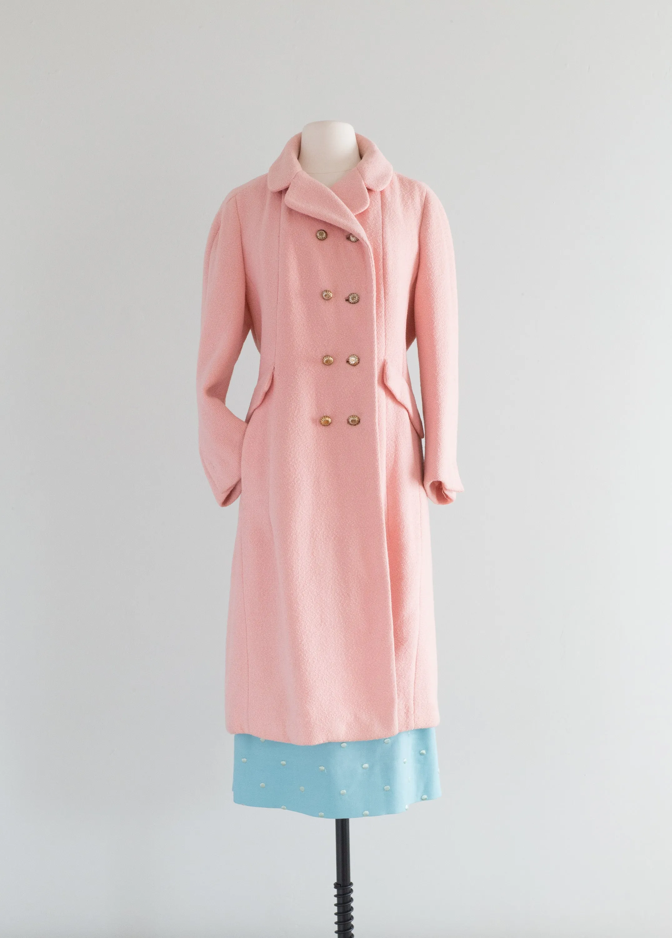 Darling 1960's Pale Pink Wool Coat By Dan Millstein / ML