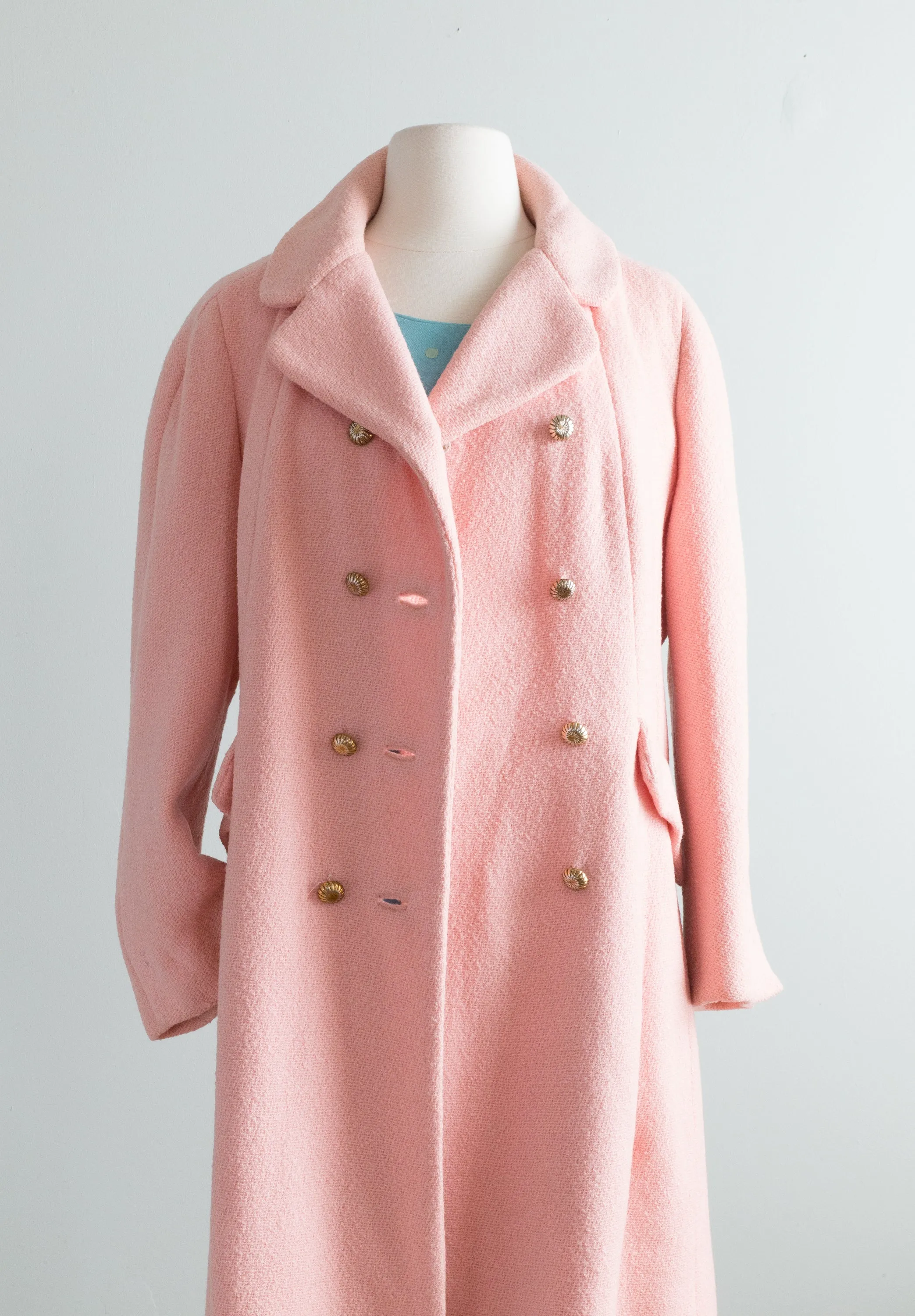 Darling 1960's Pale Pink Wool Coat By Dan Millstein / ML