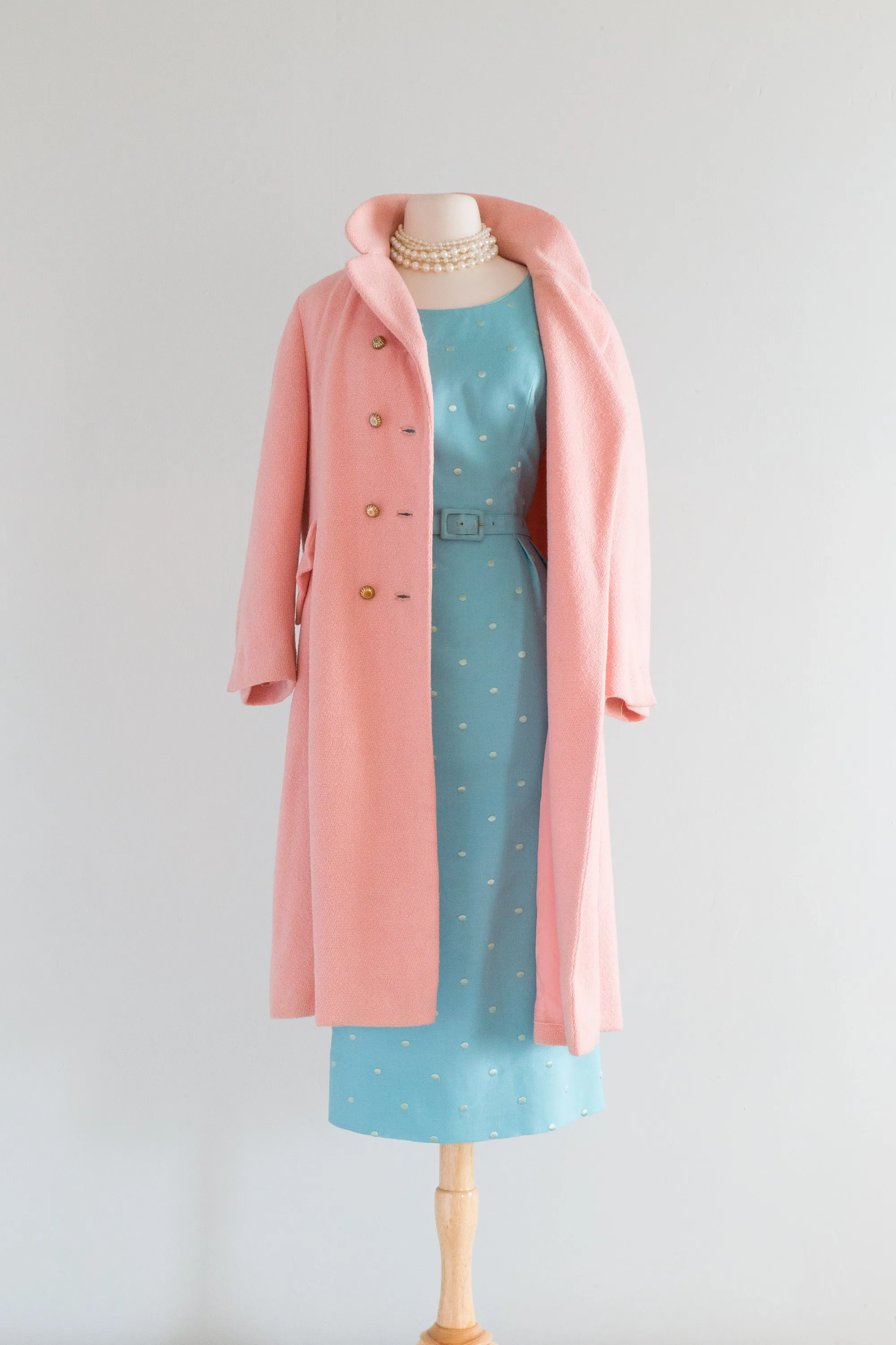 Darling 1960's Pale Pink Wool Coat By Dan Millstein / ML